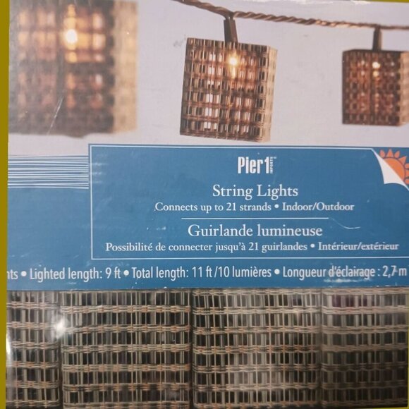 Pier 1 Indoor/Outdoor Vtg String Lights 10 Lights 9 Ft Lighted Length - Picture 3 of 5